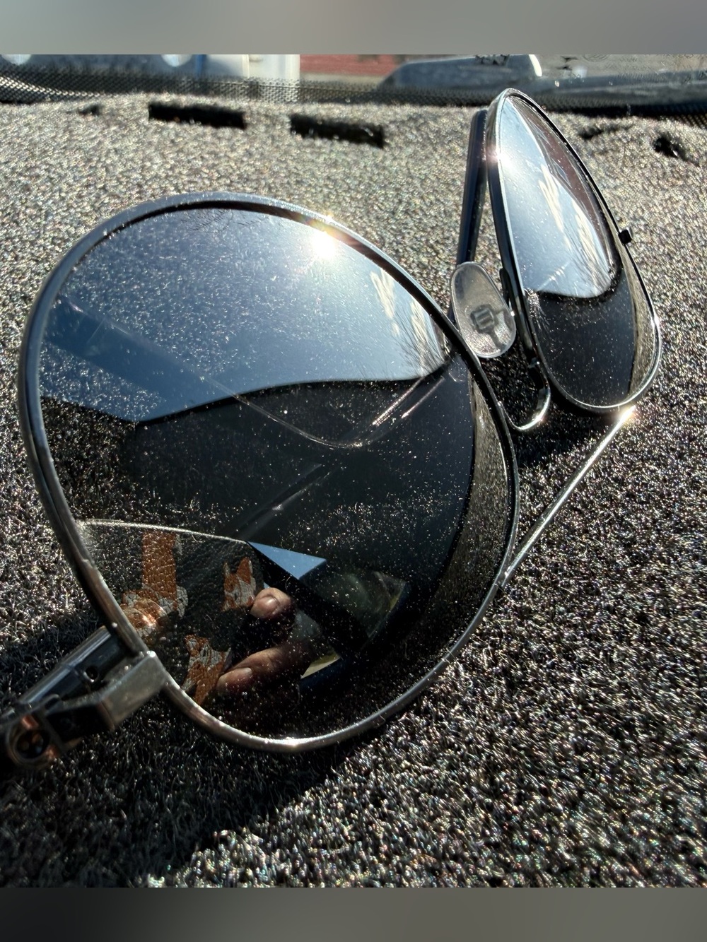 Aviator-Style Sunglasses in Black Frame with Black Lenses